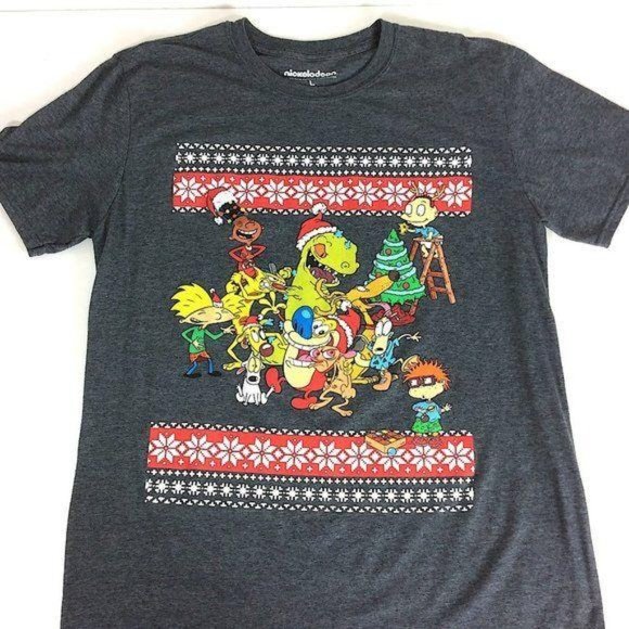 Nickelodeon Other - 4/$25 Nickelodeon 90s Cast T Shirt Retro Graphic Cartoon Ugly Christmas Men L
